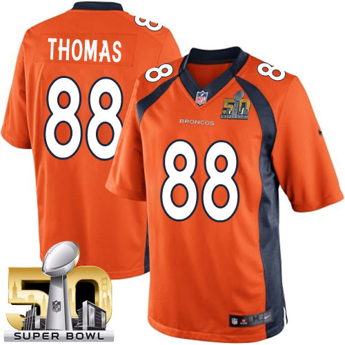 Youth Limited Demaryius Thomas Super Bowl L Nike Jersey Orange Home - #88 NFL Denver Broncos